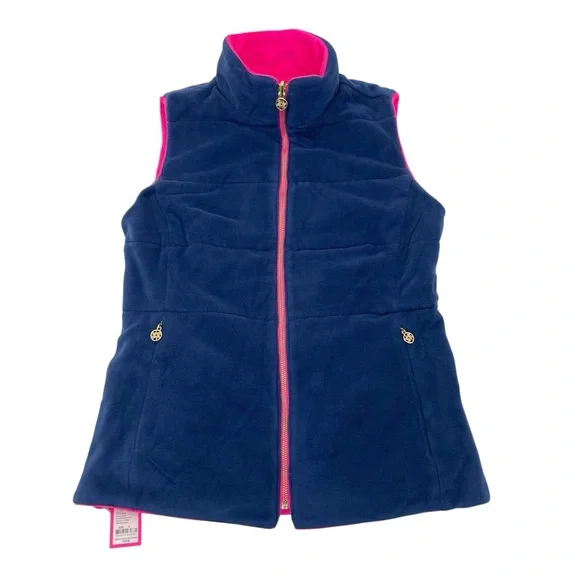 NWT Lilly Pulitzer Brooklee Reversible Vest Small Pink/Navy - Picture 14 of 16